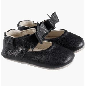 Robeez Sofia Bow Mary Jane Crib Shoe Black 12-18M